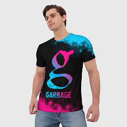 Футболка мужская Garbage - neon gradient, цвет: 3D-принт — фото 2