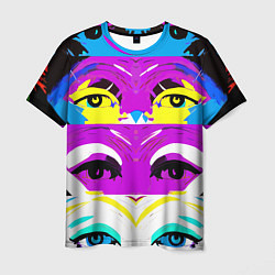 Футболка мужская Eyes - pop art - neural network, цвет: 3D-принт