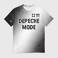 Футболка мужская Depeche Mode glitch на светлом фоне: символ сверху, цвет: 3D-принт