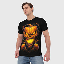 Футболка мужская Evil pumpkin, цвет: 3D-принт — фото 2