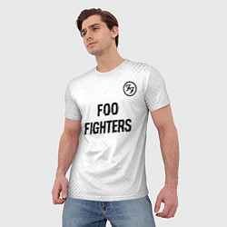 Футболка мужская Foo Fighters glitch на светлом фоне посередине, цвет: 3D-принт — фото 2