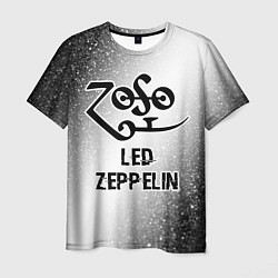 Футболка мужская Led Zeppelin glitch на светлом фоне, цвет: 3D-принт