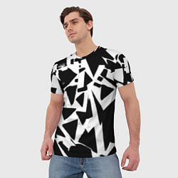 Футболка мужская Абстрактная чёрно-белая композиция, цвет: 3D-принт — фото 2