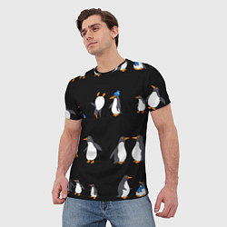 Футболка мужская Веселая семья пингвинов, цвет: 3D-принт — фото 2