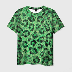 Футболка мужская Зелёный леопард паттерн, цвет: 3D-принт