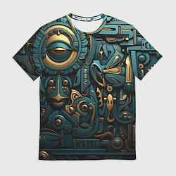 Футболка мужская Асимметричный узор в египетском стиле, цвет: 3D-принт