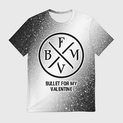 Футболка мужская Bullet For My Valentine glitch на светлом фоне, цвет: 3D-принт