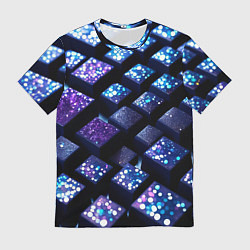 Футболка мужская Цветные объёмные кубики - нейросеть, цвет: 3D-принт