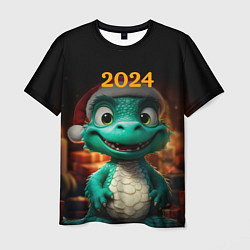 Футболка мужская Зеленый дракон 2024, цвет: 3D-принт