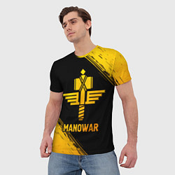 Футболка мужская Manowar - gold gradient, цвет: 3D-принт — фото 2