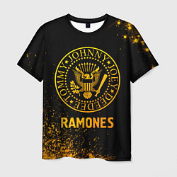 Футболка мужская Ramones - gold gradient, цвет: 3D-принт