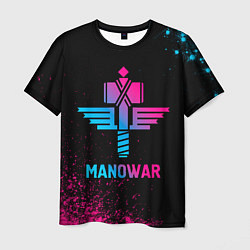 Футболка мужская Manowar - neon gradient, цвет: 3D-принт