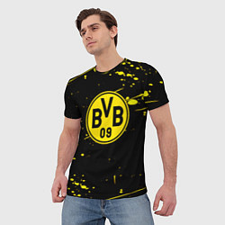 Футболка мужская Borussia yellow splash, цвет: 3D-принт — фото 2