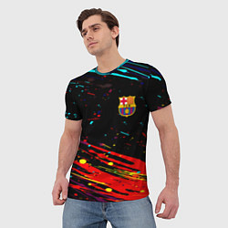 Футболка мужская Barcelona краски, цвет: 3D-принт — фото 2