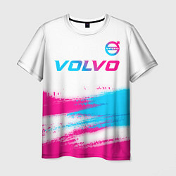 Футболка мужская Volvo neon gradient style посередине, цвет: 3D-принт