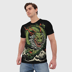 Футболка мужская Символ года зеленый дракон, цвет: 3D-принт — фото 2