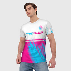 Футболка мужская Chrysler neon gradient style посередине, цвет: 3D-принт — фото 2