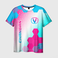 Футболка мужская Changan neon gradient style вертикально, цвет: 3D-принт