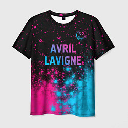 Футболка мужская Avril Lavigne - neon gradient посередине, цвет: 3D-принт