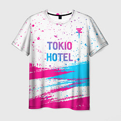 Футболка мужская Tokio Hotel neon gradient style посередине, цвет: 3D-принт