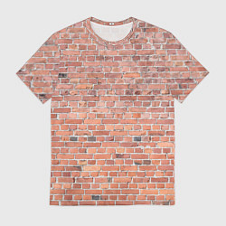 Мужская футболка Кирпичная стена узор