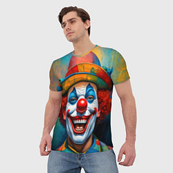 Футболка мужская Нейросеть - Хэллоуин безумный клоун, цвет: 3D-принт — фото 2