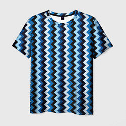 Футболка мужская Ломаные полосы синий, цвет: 3D-принт