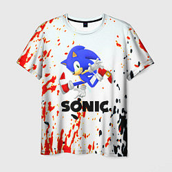 Футболка мужская Sonic краски абстрактные, цвет: 3D-принт