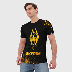 Футболка мужская Skyrim - gold gradient, цвет: 3D-принт — фото 2