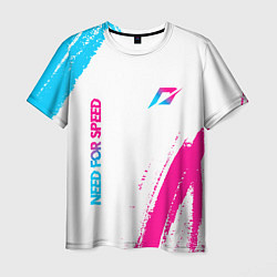 Футболка мужская Need for Speed neon gradient style вертикально, цвет: 3D-принт