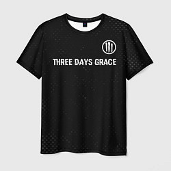 Футболка мужская Three Days Grace glitch на темном фоне посередине, цвет: 3D-принт