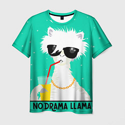 Футболка мужская Лама no drama llama, цвет: 3D-принт