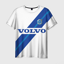 Футболка мужская Volvo - white and blue, цвет: 3D-принт