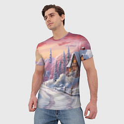Футболка мужская Волшебное сияние новогодних огней, цвет: 3D-принт — фото 2