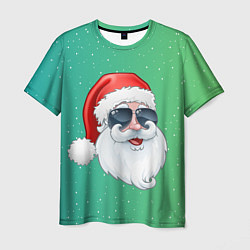 Футболка мужская Дед Мороз в очках, цвет: 3D-принт
