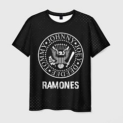 Футболка мужская Ramones glitch на темном фоне, цвет: 3D-принт