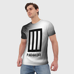 Футболка мужская Paramore glitch на светлом фоне, цвет: 3D-принт — фото 2