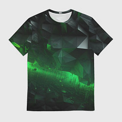 Мужская футболка Асимметрия зеленого узора
