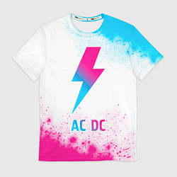 Футболка мужская AC DC neon gradient style, цвет: 3D-принт