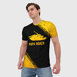 Футболка мужская Papa Roach - gold gradient, цвет: 3D-принт — фото 2