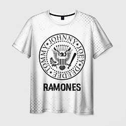 Футболка мужская Ramones glitch на светлом фоне, цвет: 3D-принт