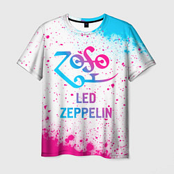 Футболка мужская Led Zeppelin neon gradient style, цвет: 3D-принт