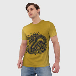 Футболка мужская Дракон на золоте, цвет: 3D-принт — фото 2