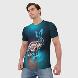 Футболка мужская Прозрачный стеклянный кролик, цвет: 3D-принт — фото 2