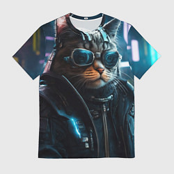Футболка мужская Крутой кот от ai, цвет: 3D-принт