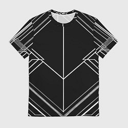 Футболка мужская Полосы на чёрном фоне, цвет: 3D-принт