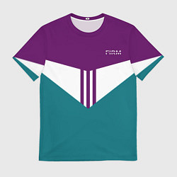 Футболка мужская FIRM темная сирень и бирюза, цвет: 3D-принт