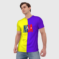 Футболка мужская NBA sport полосы, цвет: 3D-принт — фото 2