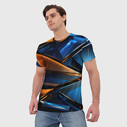 Футболка мужская Синии стеклянные осколки, цвет: 3D-принт — фото 2