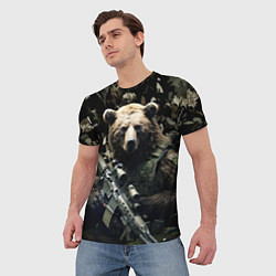 Футболка мужская Медведь солдат с винтовкой, цвет: 3D-принт — фото 2